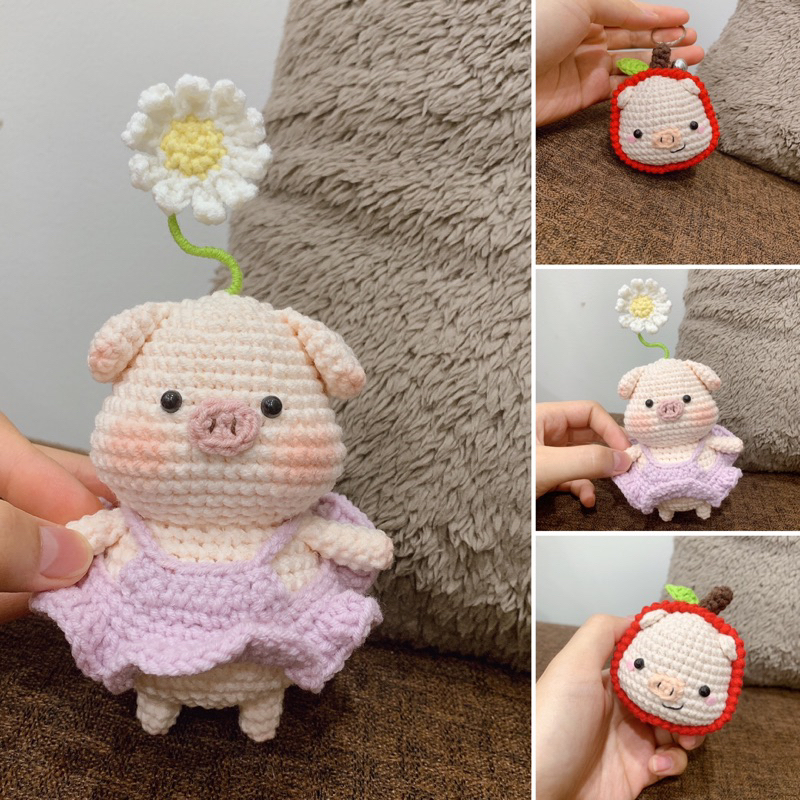 [PAMELA] Bộ sưu tập thú bông len handmade - heo con