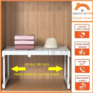 Kệ chia ngăn tủ quần áo, tủ bếp LOẠI Co Giãn, Có Chân (Tiện Ích Việt T ín )