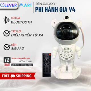 Đèn Phi Hành Gia Loa Bluetooth V4 Mới - Đèn Galaxy Chiếu Sao Mây Trăng, Nháy Theo Nhạc Cực Chất