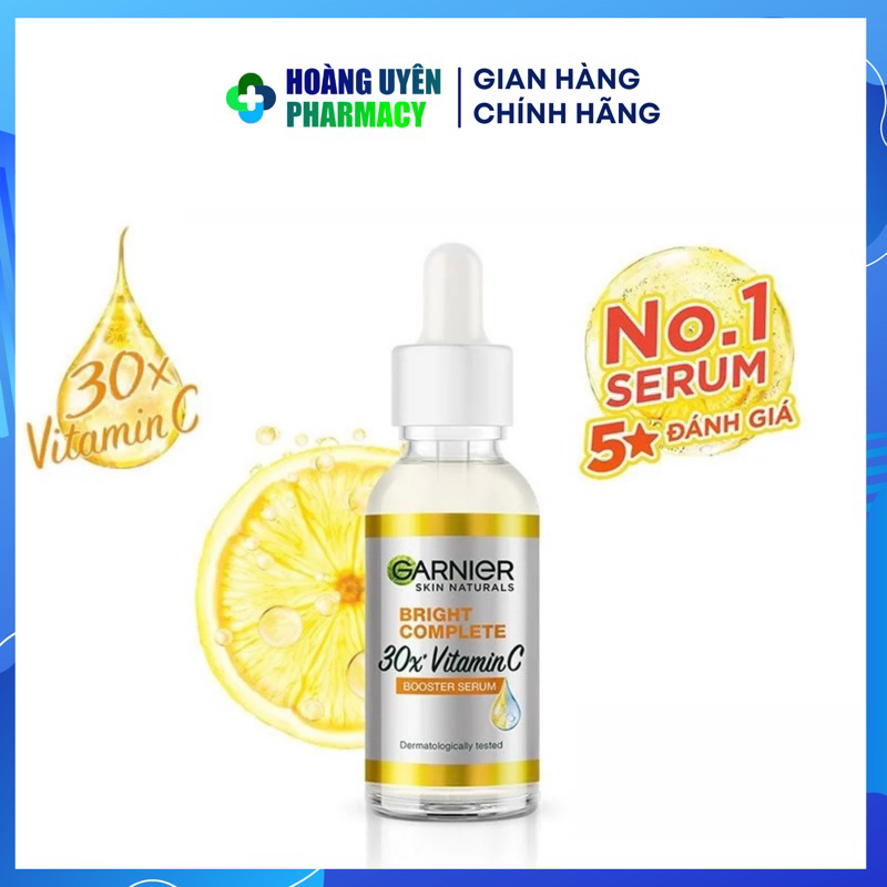Tinh chất vitamin C Garnier trắng da mờ thâm 30ml (Serum vitamin C Garnier)