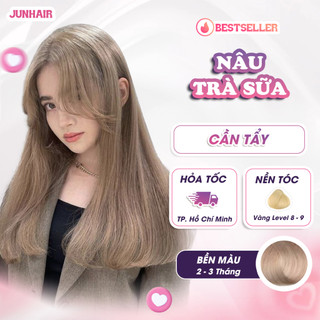  Thuốc nhuộm tóc màu thuốc nhuộm tóc màu Nâu Trà Sữa,Cần Tẩy JunHair tặng kèm oxi trợ dưỡng bao trai mũ trùm bịt tai. 