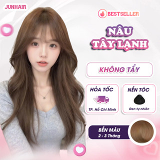  Thuốc nhuộm tóc màu Nâu thuốc nhuộm tóc màu Nâu Tây Lạnh Không Tẩy JunHair tặng kèm oxi trợ dưỡng bao trai mũ trùm bị 