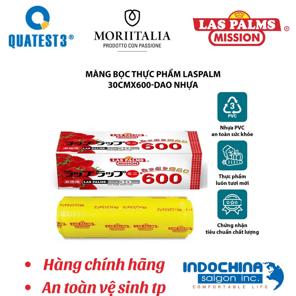 Màng bọc thực phẩm 600 LasPalms chính hãng nhiều mét khổ rộng 30cm co giản tốt bám dính tốt an toàn thực phẩm