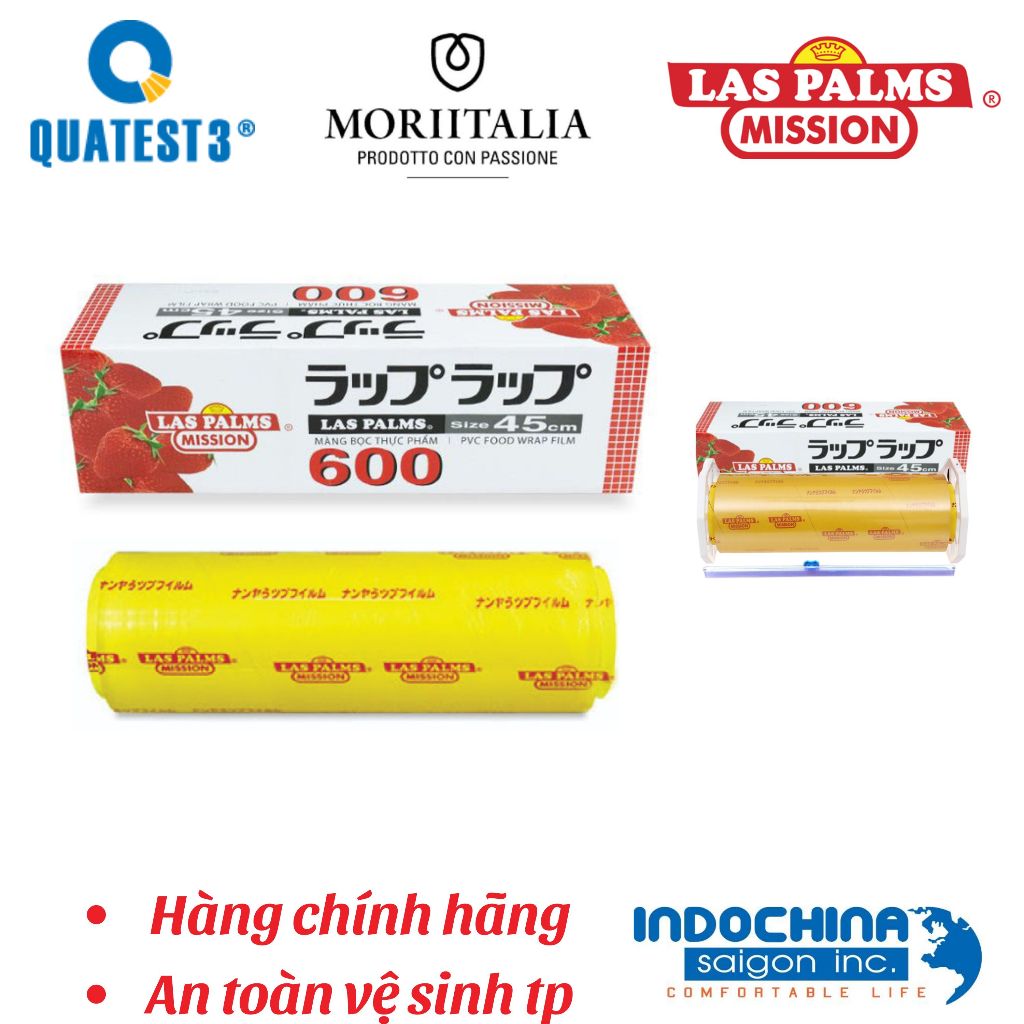 Màng bọc thực phẩm 600 LasPalms chính hãng 45cm dài 500m dẻo dai bám dính tốt an toàn vệ sinh thực phẩm