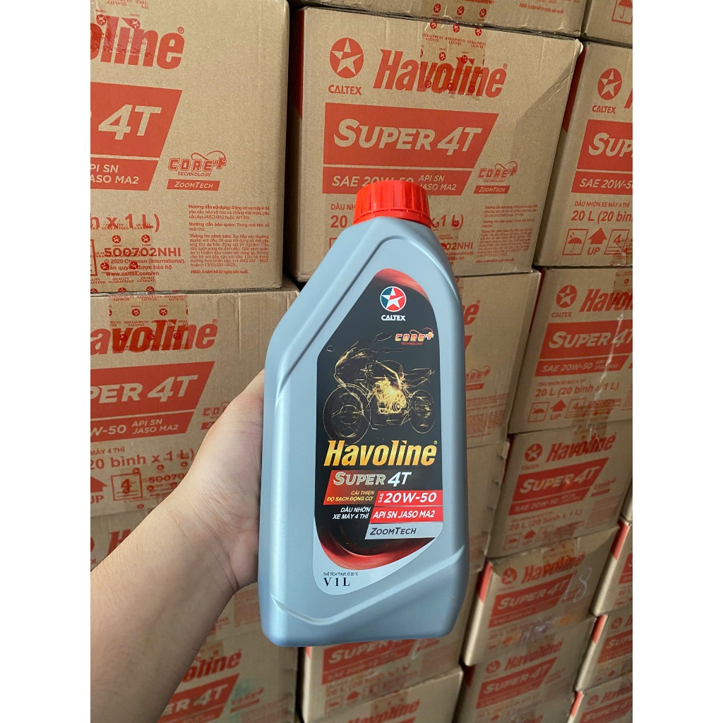 [HÀNG CHÍNH HÃNG] Dầu Nhớt xe máy CALTEX HAVOLINE Super4T 20W50 (1L, 800ml)