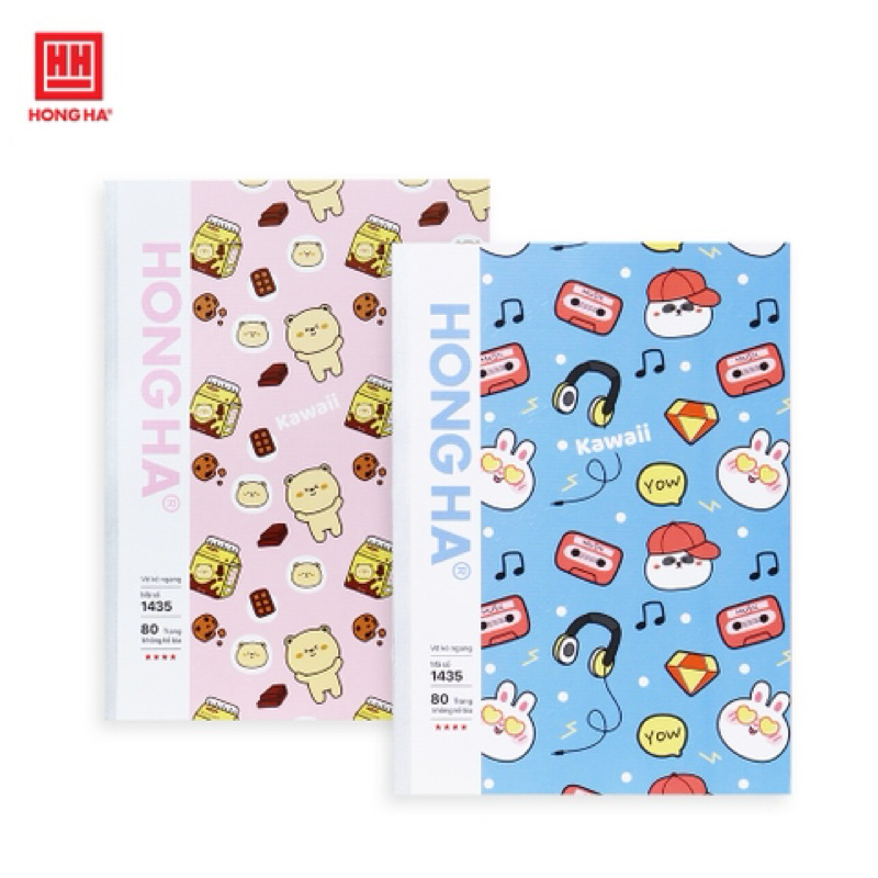 Tập 5 Vở kẻ ngang 80 trang Study Kawaii Hồng Hà -1435