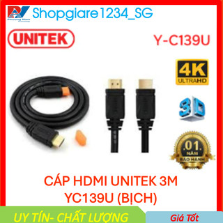 Cáp hdmi unitek 1,5m✨3m- chống nhiễu cực tốt- hàng chính hãng bảo hành 12 tháng