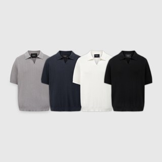 Áo Polo nam ROWAY dệt len Premium, form regular | Polo len cổ V