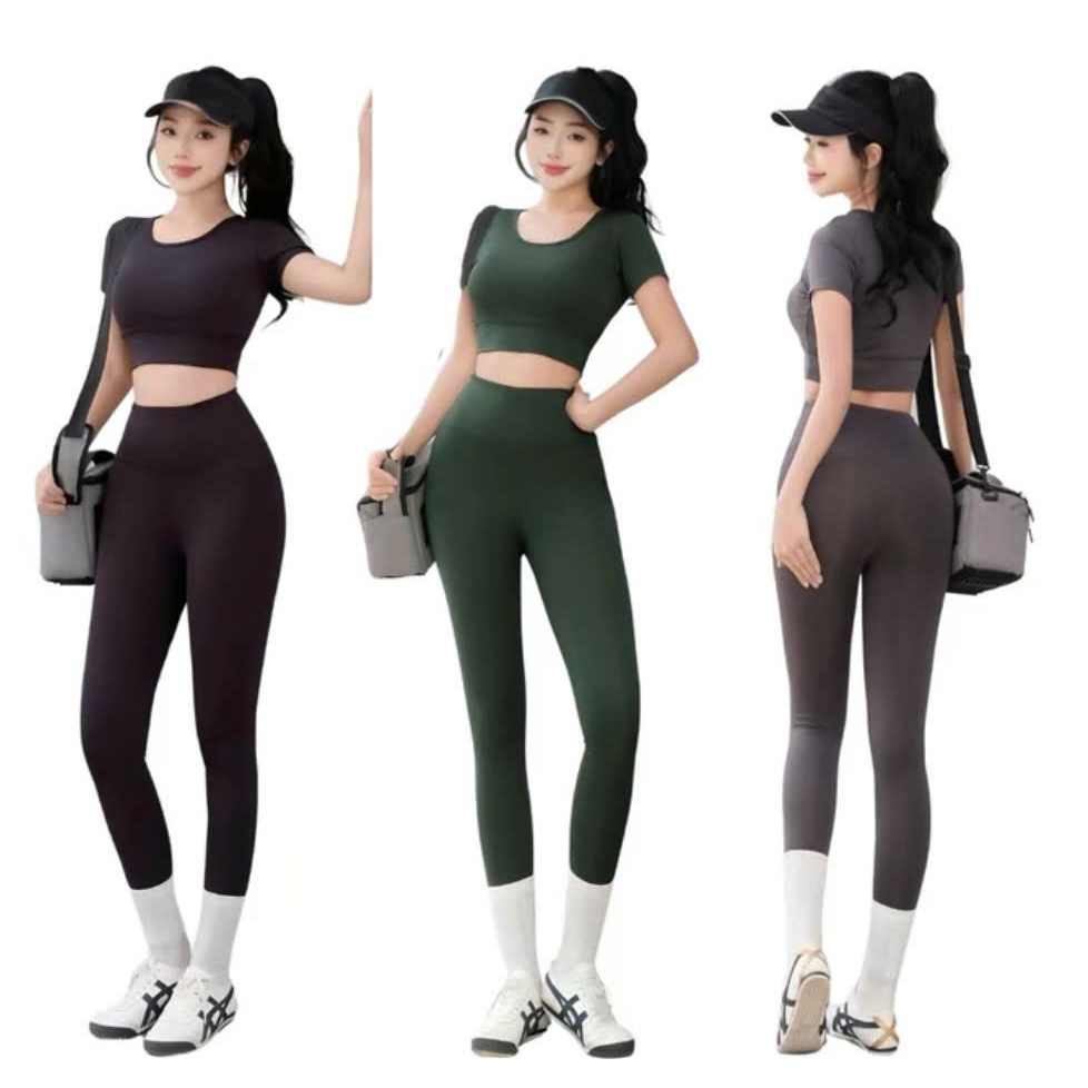 Đồ tập gym nữ, bộ dài tập gym yoga nữ dáng đẹp quần dài áo có tay chất vải co giãn thấm hút mồ hôi tốt - Mã D02