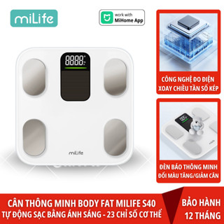 Cân điện tử body fat S40 miLife phân tích tỷ lệ mỡ, béo phì, lượng nước/ Cân thể chất thông minh PICOOC Mini Pro