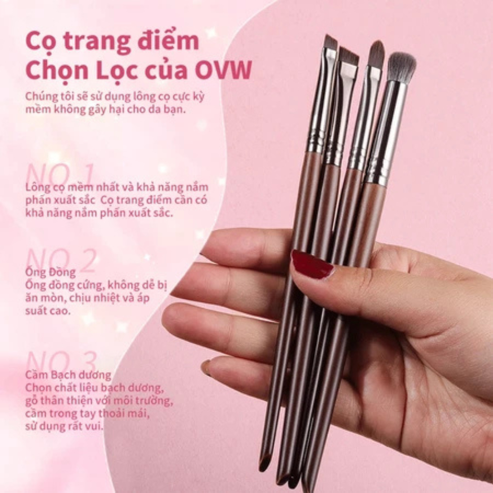 Set 4 Cọ OVW Cọ Trang Điểm N48 N63 N61 N74 Kẻ Mày Kẻ Mắt Che Khuyết Điểm BXK Cosmetics