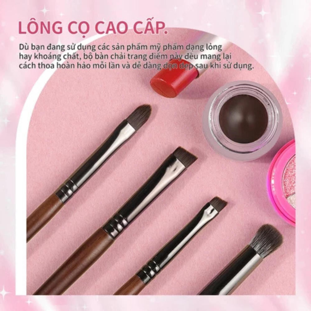 Set 4 Cọ OVW Cọ Trang Điểm N48 N63 N61 N74 Kẻ Mày Kẻ Mắt Che Khuyết Điểm BXK Cosmetics