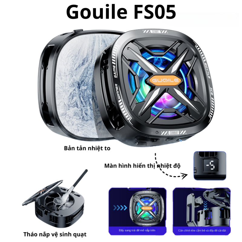 Sò lạnh tản nhiệt từ tính hít nam châm tháo lồng vệ sinh quạt GOUILE FS05 công suất 10W