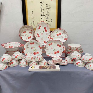 Bộ Chén Tô Dĩa Gốm Sứ Cherry Lẻ Món - Họa tiết dễ thương, tươi mới