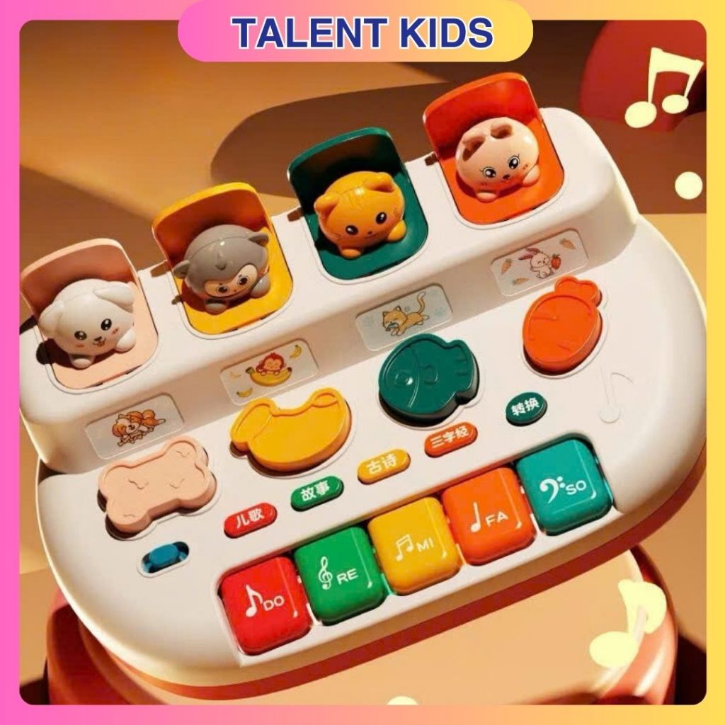 Đồ chơi ĐÀN PIANO PEEKABOO Nhạc cụ kết hợp cùng trò chơi ú òa Peekaboo giấu con vật thú vị cho bé