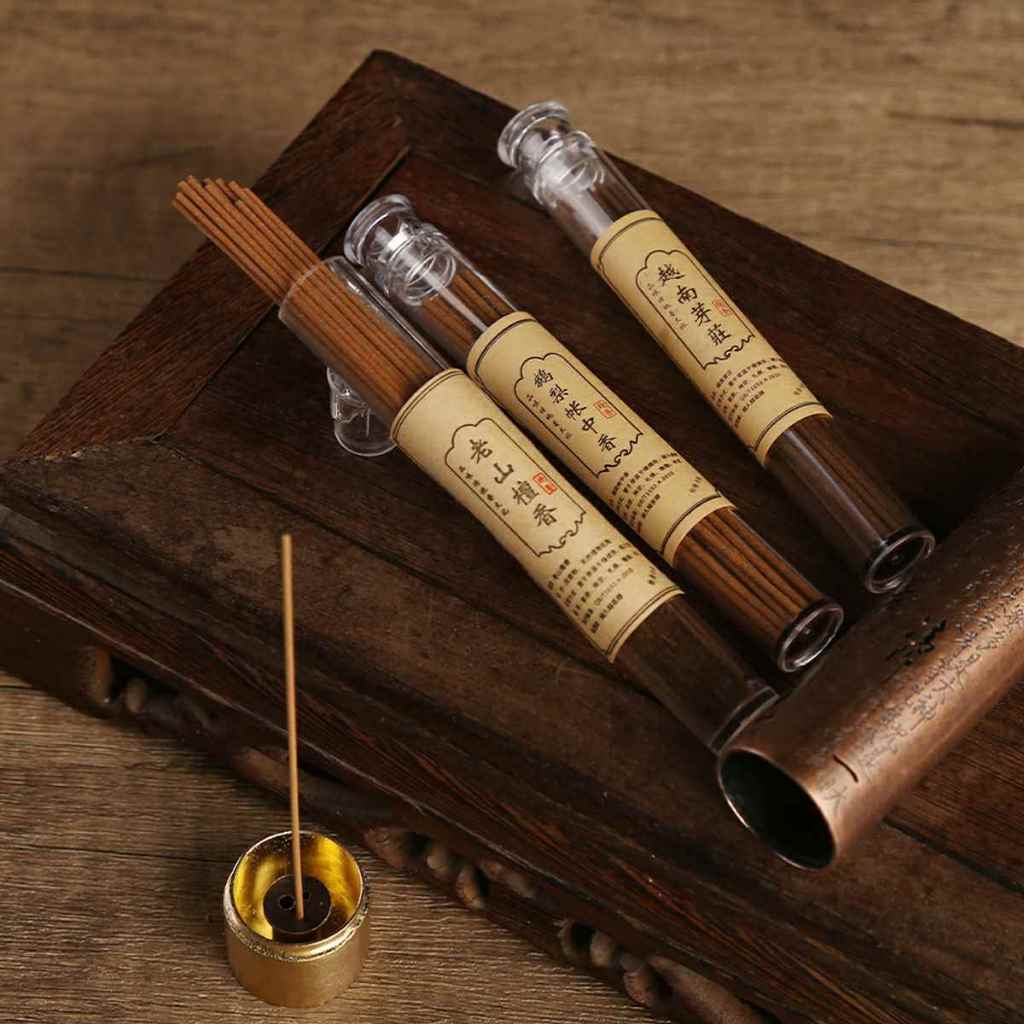 Nhang Không Tăm 11Cm Nhang Trầm Hương Gỗ Đàn Hương Ống 40 Cây - Long Diên Hương Tự Nhiên Không Thêm Hoá Chất ARRIA