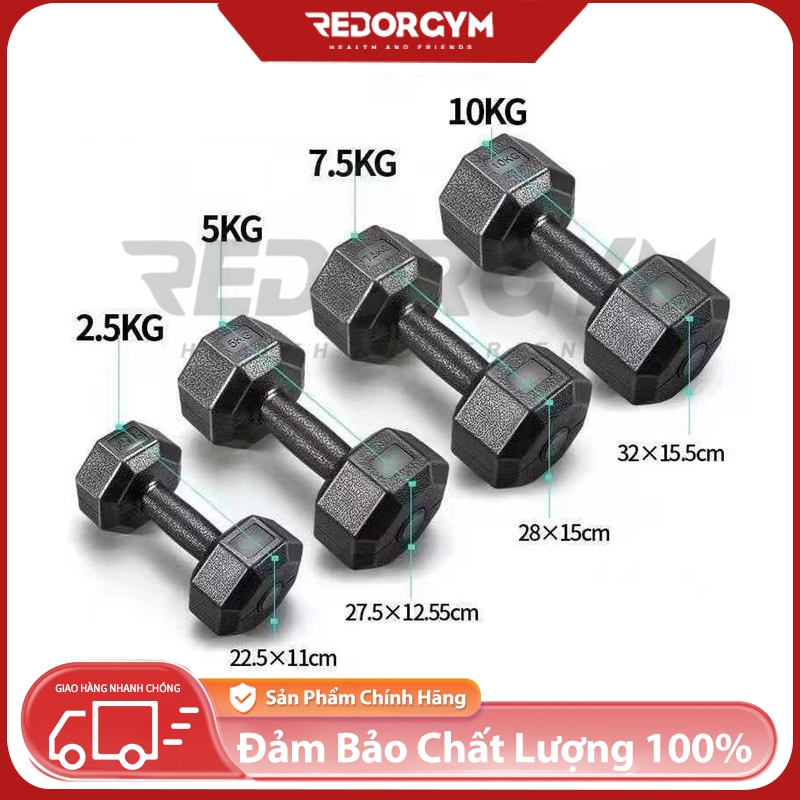 Tạ tập gym hình lục giác 5KG Trọng lượng chính xác Quả tạ tập thể dục đa năng 1-5kg-REDORGYM
