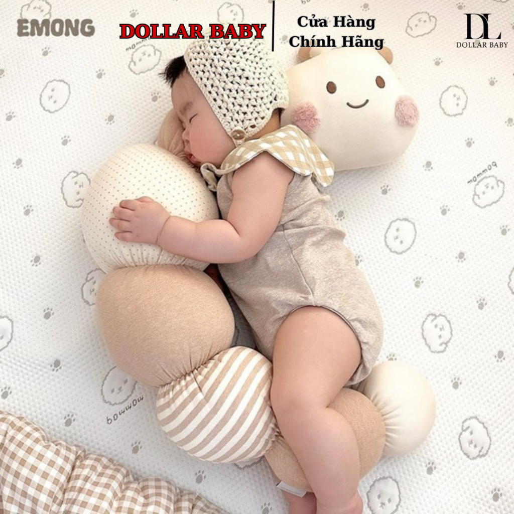 Gối Sâu Emong (Đa Năng 3in1 Cho Bé) - Chống Bẹt Đầu, Mềm Mại - Chính Hãng Hàn Quốc