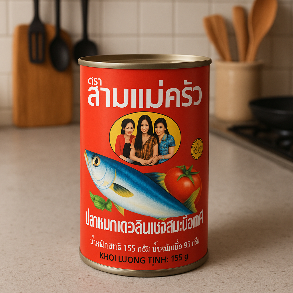 Cá nục sốt 3 cô gái Thái Lan lóc /10 lon