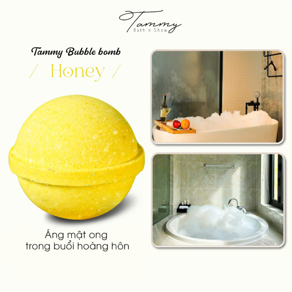 Honey Bubble Bath Bomb/ Bom tắm/ Viên tạo bọt bồn tắm - Tammy Bath N Show