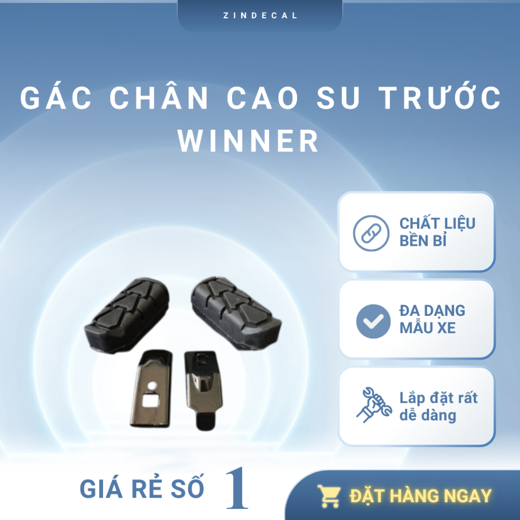 [GIÁ SĨ] CẶP GÁC CHÂN CAO SU TRƯỚC WINNER (CÓ BASS SẮT)