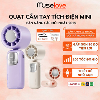 Quạt Cầm Tay Mini MUSELOVE Gấp Gọn 100 Cấp Độ Gió Pin 4000mAh, Nhỏ Gọn, Làm Lạnh Tức Thì QMN06