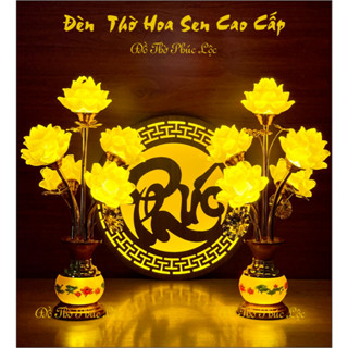  Đèn Thờ Lưu Ly Hoa Sen 5 Bông Hợp Kim Chống Gỉ – Nhập Khẩu Cao Cấp Cao 