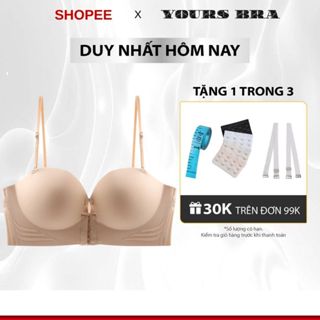 áo lót nữ GOM NGỰC Yours Bra AC667, áo cup ngực không dây đệm dày 5cm mặc hở vai cài trước đẩy ngực