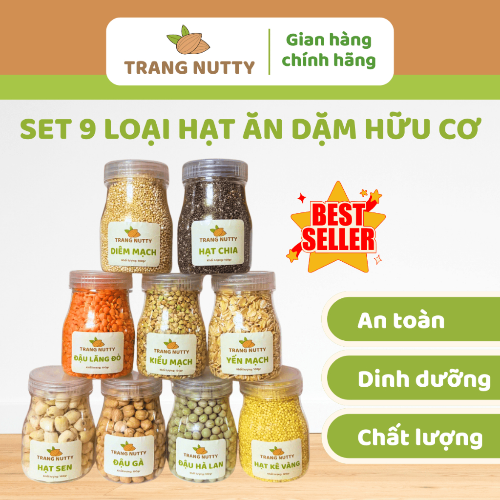 9 Hạt Vàng Từ Thiên Nhiên - Dinh Dưỡng Tinh Túy Dành Riêng Cho Bé Yêu - TRANG NUTTY