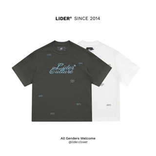 Áo thun Cotton Giấy Mỏng Dáng Ôm Unisex LIDER CULTURE FIT TEE - Ash Grey/White