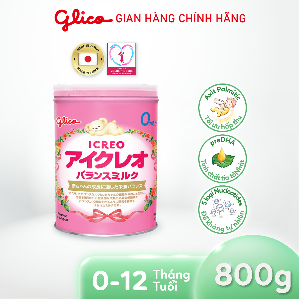 [NHẬP MÃ MCPDPVFMCG112 - VOUCHER 17%] Sữa Bột Công Thức Cho Bé Glico Icreo Balance Milk (Icreo Số 0)