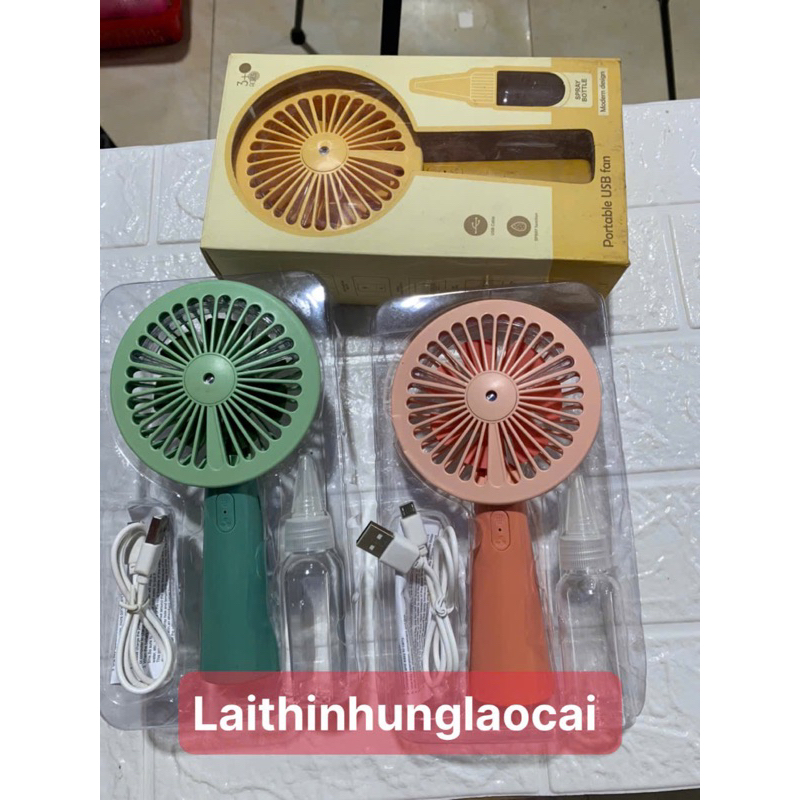 (xả) Quạt cầm tay tích điện có hơi nước