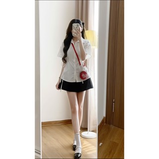  Set Áo Sơ Mi Đũi Buộc Nơ hai bên eo Chất Đũi xước Siêu Đẹp Kèm Quần Short cạp chun - Set Áo Nữ Dạo Phố Hot 2025 