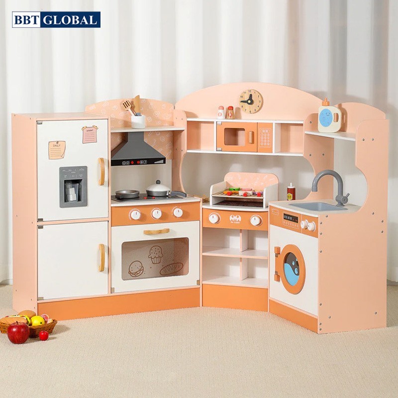 (Tặng tạp dề ) Bộ đồ chơi nấu ăn gỗ BBT Global cao cấp MSN19033