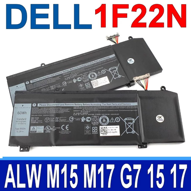 ⚡ Pin (Battery) ZIN Dell Alienware M15 M17 G5 15 5590 G7 7590 7790 1F22N 60Wh