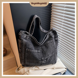 Túi xách Tote nữ thiết kế chất liệu jean sức chưa lớn họa tiết trẻ trung phá cách hợp thời trang H411