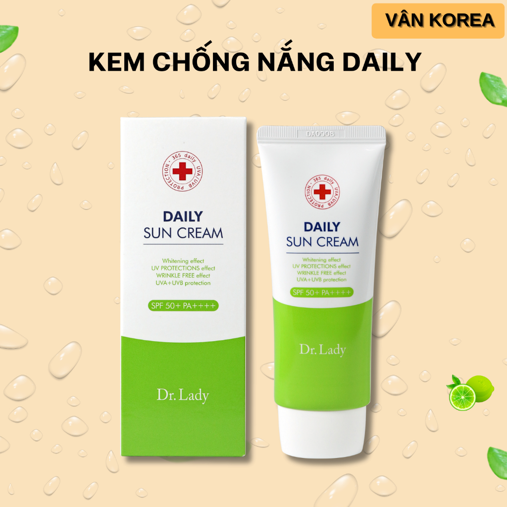CA12. Kem Chống Nắng Nâng Tone Vật Lý Daily Sun Cream Kiềm Dầu Dưỡng Trắng SPF50+ PA+++ Tuýp 60ml