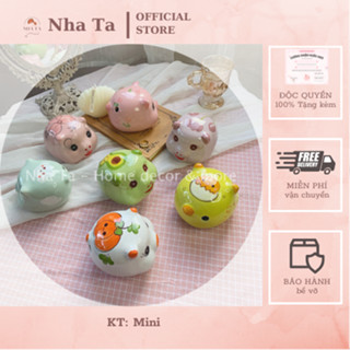   LỖ TRÒN  Heo sứ mini LỖ TRÒN nhét tiền lợn đất tiết kiệm NHÉT VÀNG 1 CHỈ quà tặng cho bé cuteg 