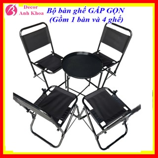 Bộ Bàn ghế cafe, dã ngoai, trà chanh vỉ hè, ghế câu cá gấp gọn tiện lợi, sắt sơn tĩnh điện chắc chắn