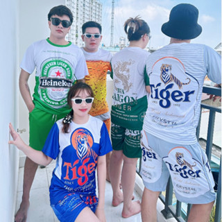 Sét bộ đồ mặc nhóm gia đình bia saigon, tiger, heineken, larue, bọt bia, sting, natra 10-100kg K