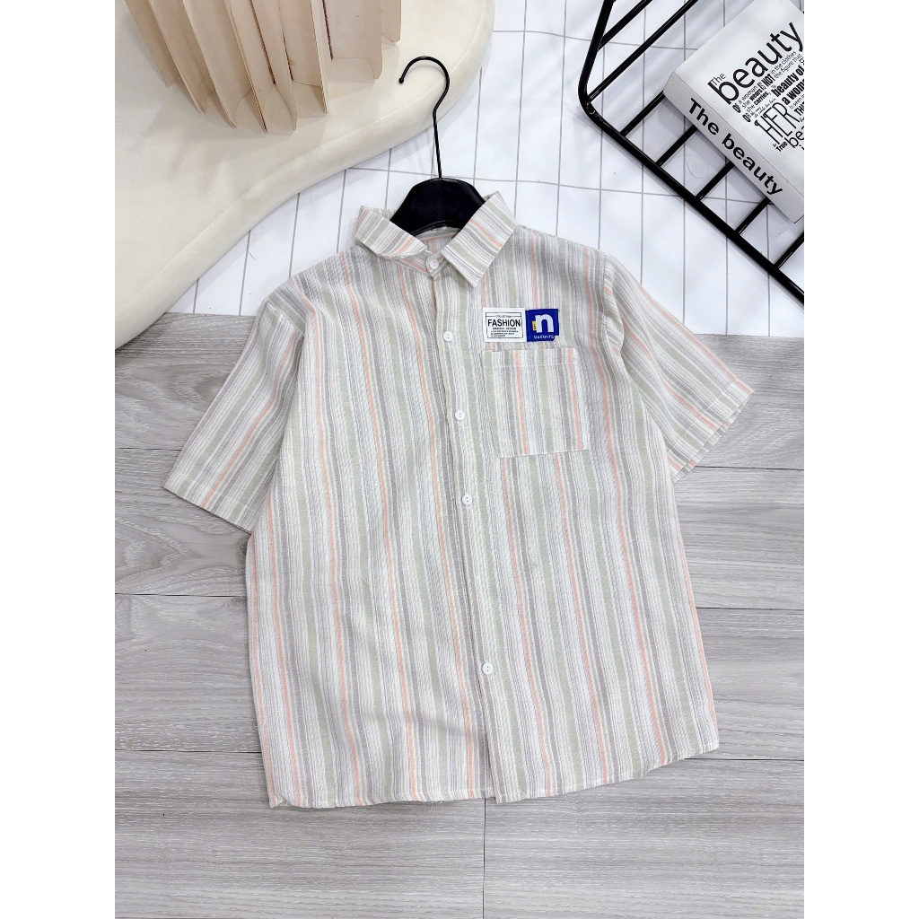 Áo sơ mi kẻ nữ, áo sơ mi cộc tay nữ phong cách Hàn Quốc Qiho store A27 | BigBuy360 - bigbuy360.vn