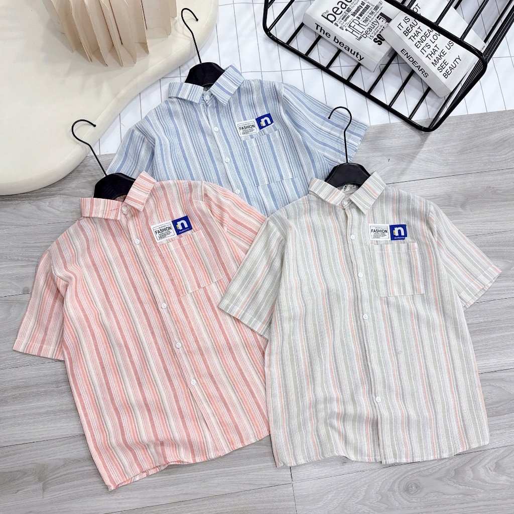 Áo sơ mi kẻ nữ, áo sơ mi cộc tay nữ phong cách Hàn Quốc Qiho store A27 | BigBuy360 - bigbuy360.vn