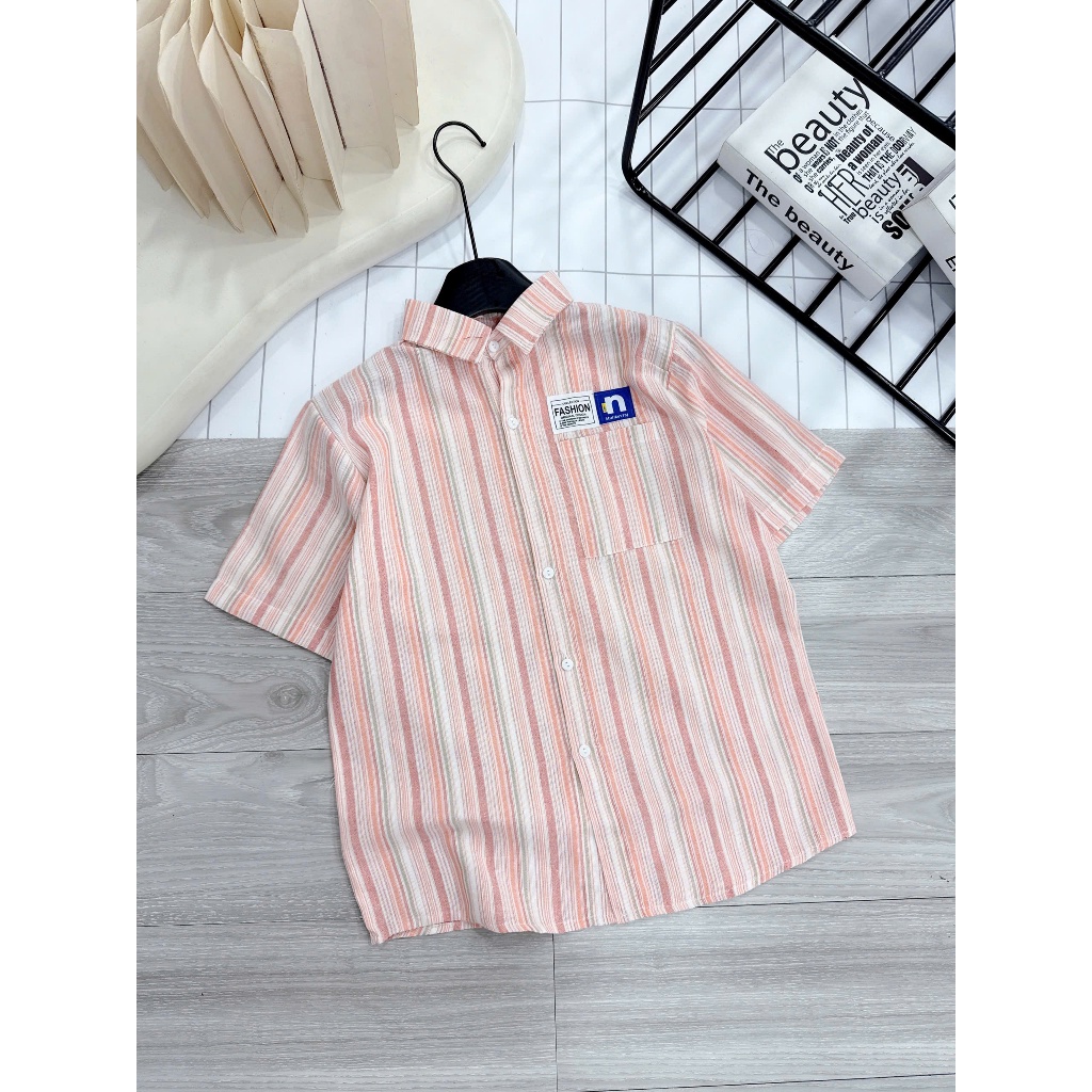 Áo sơ mi kẻ nữ, áo sơ mi cộc tay nữ phong cách Hàn Quốc Qiho store A27 | BigBuy360 - bigbuy360.vn