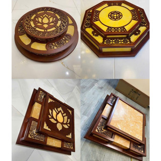  Đèn gỗ ốp trần,Đèn ốp trần trang trí phòng thờ,phòng khách phù hợp nội thất trung cổ điển-Đèn 3 chế độ ánh sáng 