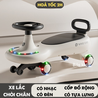  Xe lắc cho bé chòi chân từ 1 tuổi có đèn nhạc bánh xe cao su êm ái hộp đựng đồ tiện lợi đồ chơi cho bé 
