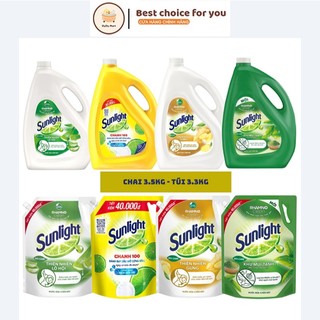  Nước rửa chén Sunlight 3.5kg - chanh  matcha  lô hội  gừng 