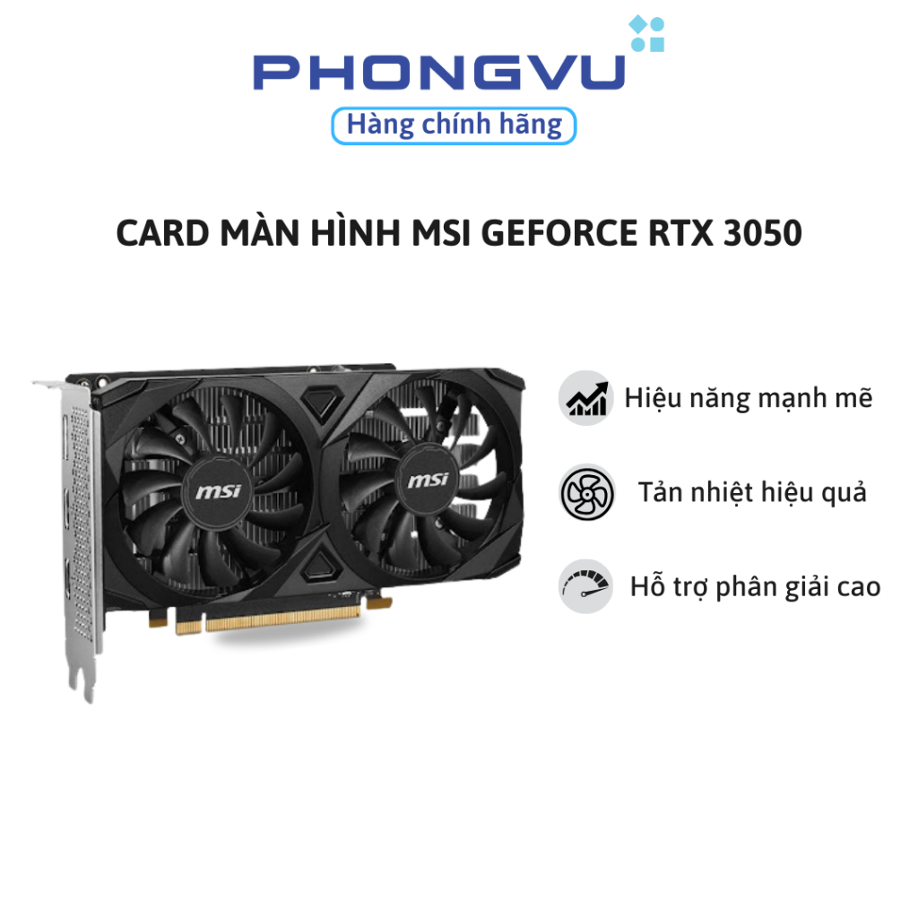 Card màn hình MSI GeForce RTX 3050 VENTUS 2X E 6G OC 6GB GDDR6 (912-V812-055) - Bảo hành 36 tháng