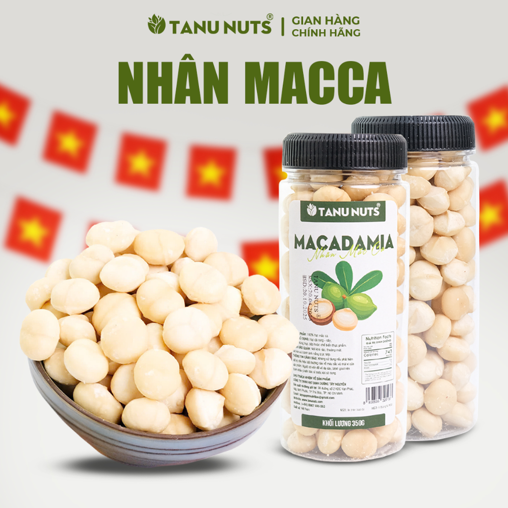 Nhân hạt macca TANU NUTS, macca Tây Nguyên hạt dinh dưỡng cho tốt bà bầu, bé