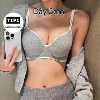 [Dày 5cm loại đẹp] Áo lót nữ đệm dày 5cm nâng ngực cotton viền chữ Beautygirl SX P2-A3