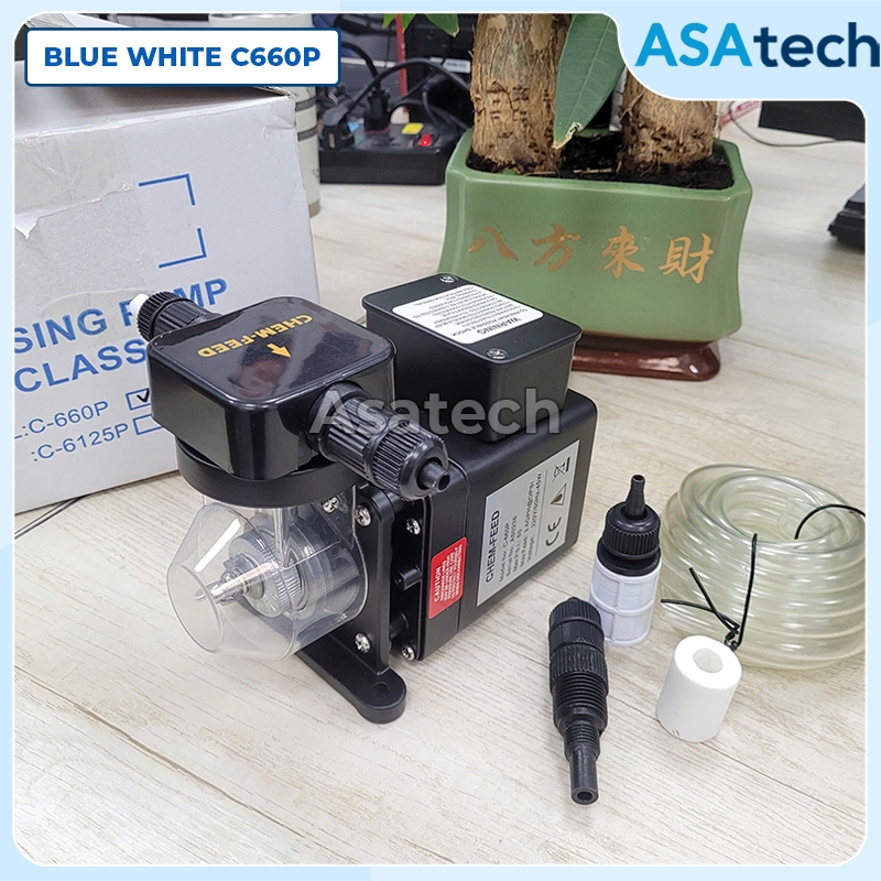 Bơm định lượng hóa chất Blue White C-660P, máy bơm nước hồ bơi BlueWhite C660P, bơm clo xử lý nước